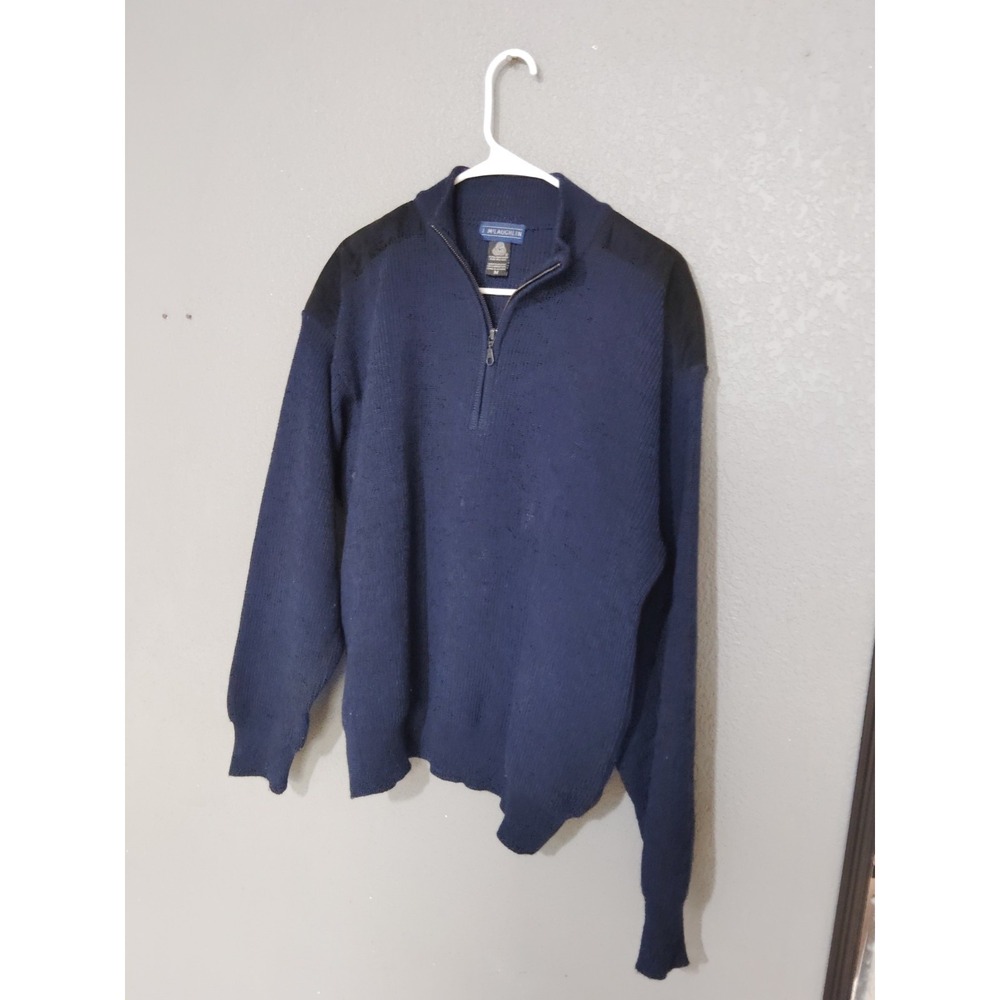 Vintage J. McLaughlin Virgin Wool Sweater Knit Pullover Men's Medium Blue
